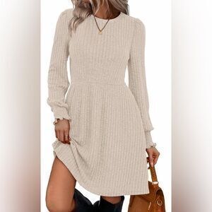 Elegant Ribbed Knit Dress